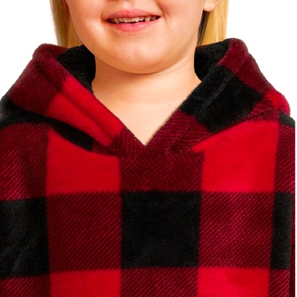 WONDER NATION Unisex Faux Sherpa Snugget Hoodie In Brilliant Red Size 2T - Picture 5 of 8